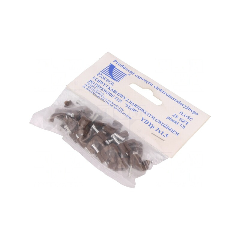 Element de Susținere Maro pentru Cablu Plat 2x1.5 | Electronic-mag.ro | Componente Electronice