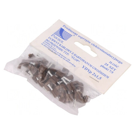 Element de Susținere Maro pentru Cablu Plat 2x1.5 | Electronic-mag.ro | Componente Electronice