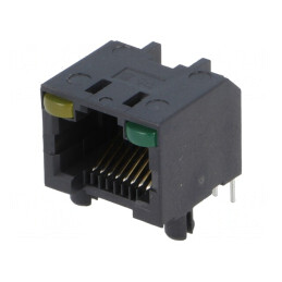 Soclu RJ45 8P8C Cat5 cu LED | Electronic-mag.ro | Componente Electronice