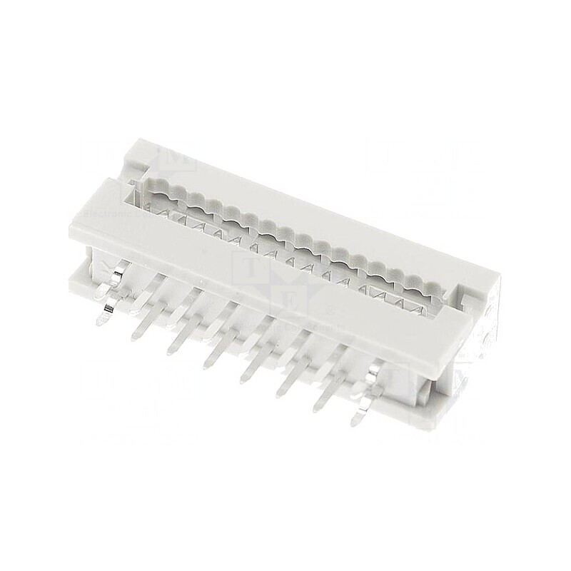 Adaptor IDC 16 PIN pentru cablu-bandă 1,27mm THT | Electronic-mag.ro | Componente Electronice