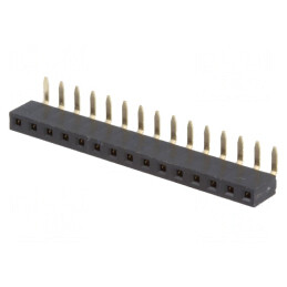 Soclu Şiruri Pini Mamă 15P 90° 2,54mm THT 1x15 | Electronic-mag.ro | Componente Electronice