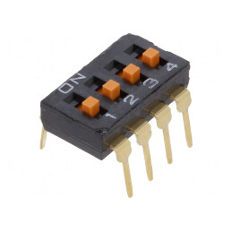 Comutator DIP-SWITCH 4 Secțiuni ON-OFF 24VDC | Electronic-mag.ro | Componente Electronice