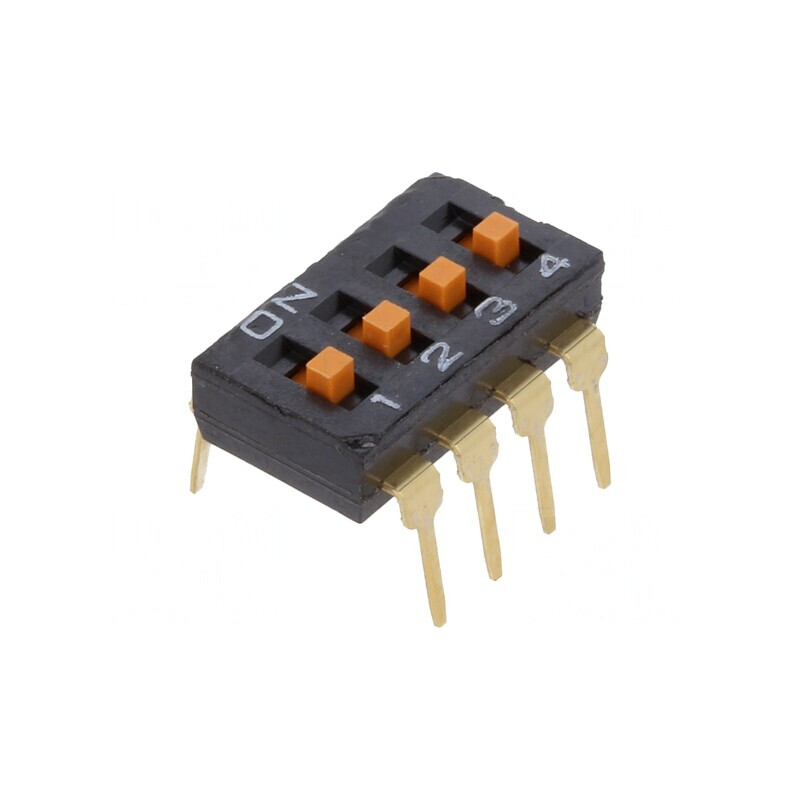 Comutator DIP-SWITCH 4 Secțiuni ON-OFF 24VDC | Electronic-mag.ro | Componente Electronice