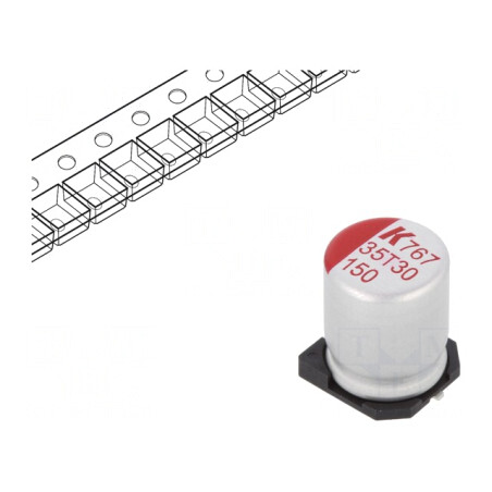 Condensator Polimeric Low ESR 150uF 35V SMD | Electronic-mag.ro | Componente Electronice