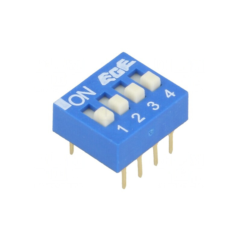 Comutator DIP-SWITCH 4 Secțiuni ON-OFF 0.025A 24VDC | Electronic-mag.ro | Componente Electronice