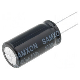 Condensator Electrolitic THT 1mF 100VDC 18x40mm 20% | Electronic-mag.ro | Componente Electronice