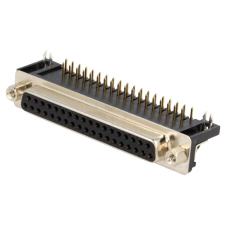 Soclu Mamă D-Sub 37 PIN 90° THT UNC 4-40 -55÷105°C | Electronic-mag.ro | Componente Electronice