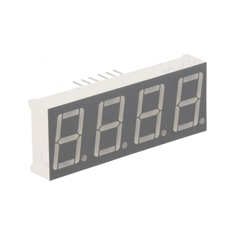 Afișaj LED 7 Segmente 14.2mm 4 Digiti Roșu Catod | Electronic-mag.ro | Componente Electronice