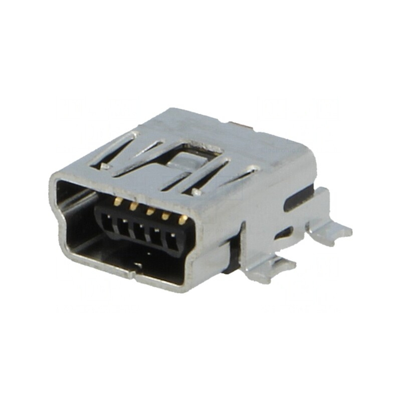 Soclu USB B Mini pentru PCB SMT 5 Pin Orizontal | Electronic-mag.ro | Componente Electronice