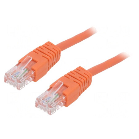 Patch Cord Ethernet Cat5e U/UTP 2m Portocaliu | Electronic-mag.ro | Componente Electronice