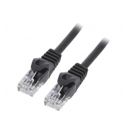 Patch cord negru U/UTP Cat 6 1m PVC | Electronic-mag.ro | Componente Electronice