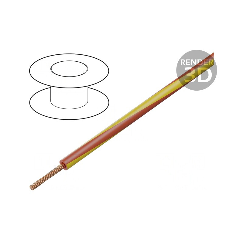 Cablu Electric Litat Cu 1.5mm2 PVC Roșu-Galben 450V/750V | Electronic-mag.ro | Componente Electronice