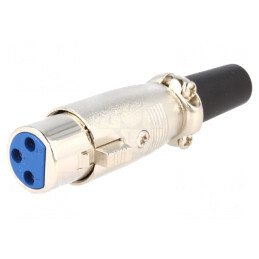 Mufă XLR 3-Pin Mamă Dreaptă pe Cablu | Electronic-mag.ro | Componente Electronice