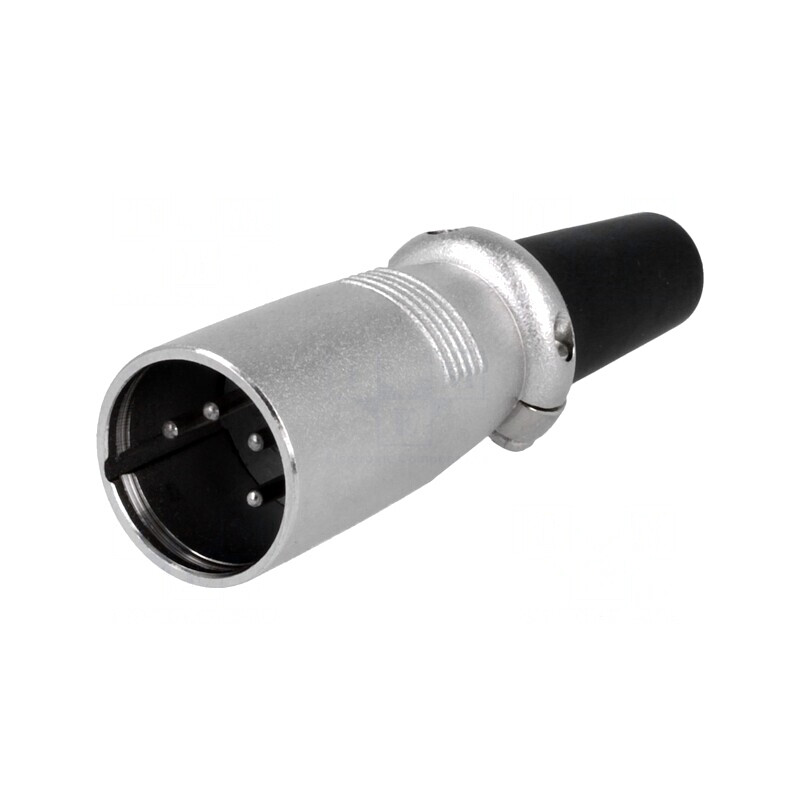 Mufă XLR 4-Pin Tată pe Cablu Drept | Electronic-mag.ro | Componente Electronice