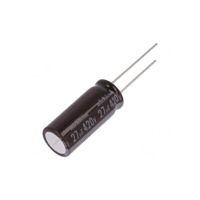 Condensator Electrolitic THT 27uF 420V Ø12.5x31.5mm 20% | Electronic-mag.ro | Componente Electronice