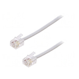 Cablu Telefon RJ11 3m Alb | Electronic-mag.ro | Componente Electronice