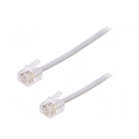Cablu Telefon RJ11 3m Alb | Electronic-mag.ro | Componente Electronice