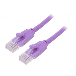 Patch Cord U/UTP Cat6 Violet 1m 8 Fire Aurit | Electronic-mag.ro | Componente Electronice