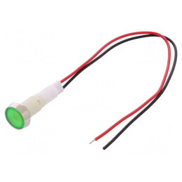 Lampă LED verde 110V Ø10mm plastic | Electronic-mag.ro | Componente Electronice