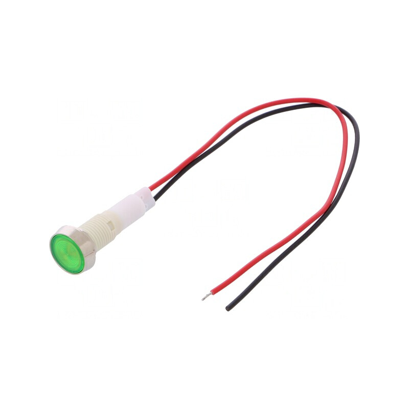 Lampă LED verde 110V Ø10mm plastic | Electronic-mag.ro | Componente Electronice