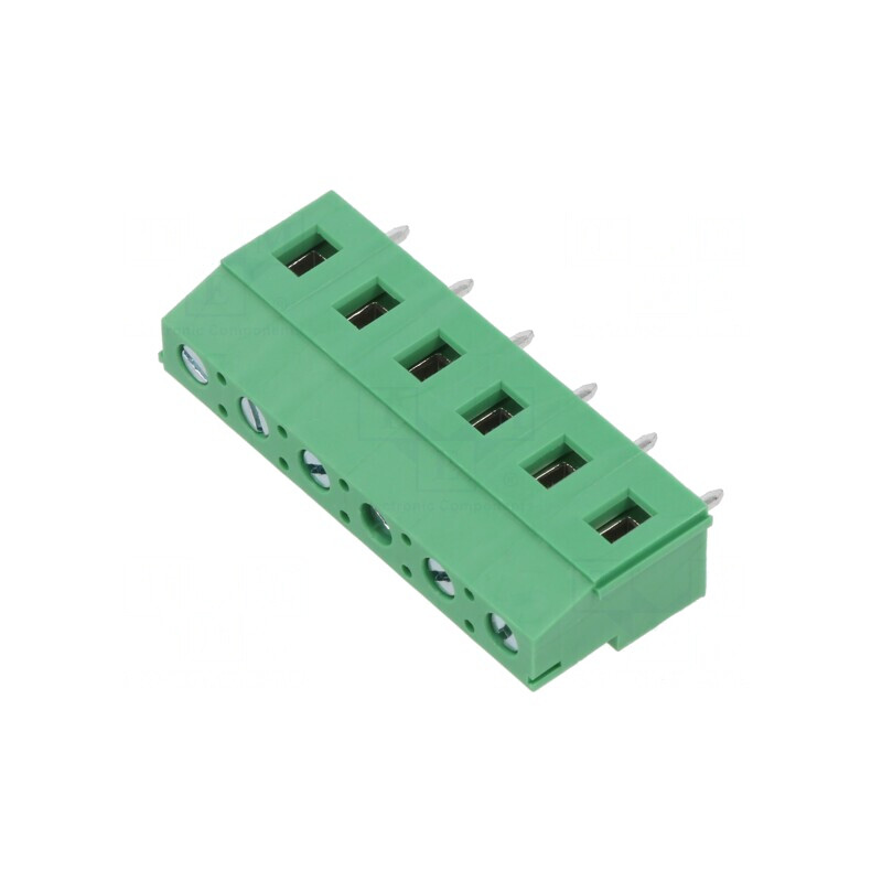 Regletă de conexiuni PCB 90° 7,5mm 6 piste 16A | Electronic-mag.ro | Componente Electronice