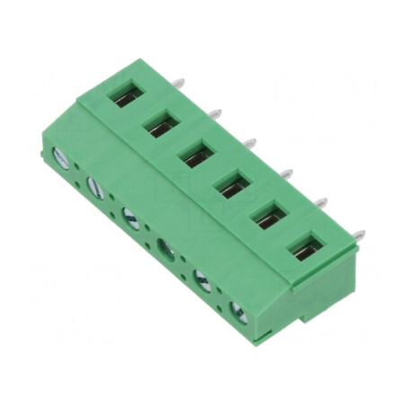 Regletă de conexiuni PCB 90° 7,5mm 6 piste 16A | Electronic-mag.ro | Componente Electronice