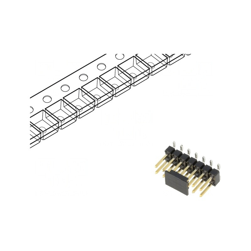 Şir Pini Verticali 14-PIN 2.54mm BERGSTIK | Electronic-mag.ro | Componente Electronice