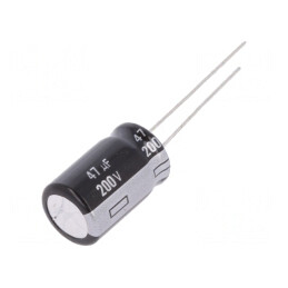 Condensator electrolitic THT 47uF 200V 12.5x20mm | Electronic-mag.ro | Componente Electronice
