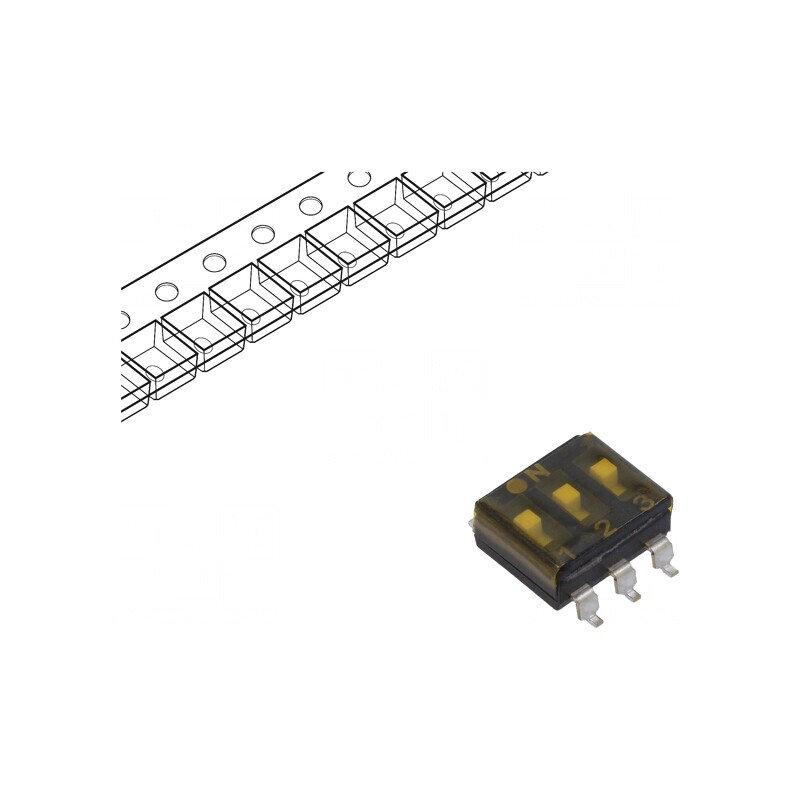 Comutator DIP-SWITCH 3 Secțiuni OFF-ON 24VDC | Electronic-mag.ro | Componente Electronice