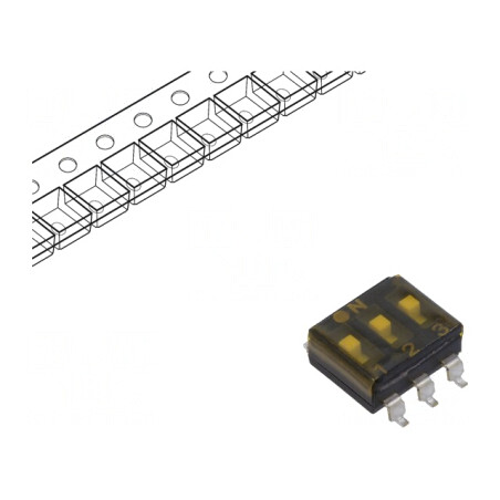 Comutator DIP-SWITCH 3 Secțiuni OFF-ON 24VDC | Electronic-mag.ro | Componente Electronice