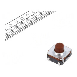 Microîntrerupător TACT SPST-NO 0,05A 32VDC SMT 3,5N