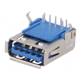 Soclu USB A pentru PCB THT 90° USB 3.0 Aurit | Electronic-mag.ro | Componente Electronice