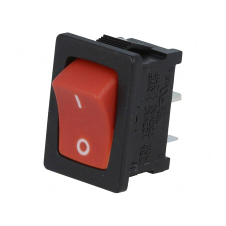 Comutator Basculant ON-OFF 10A 250VAC Roșu-Alb | Electronic-mag.ro | Componente Electronice