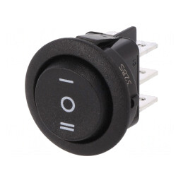ROCKER DP3T Neagră ON-OFF-ON 10A/250VAC | Electronic-mag.ro | Componente Electronice