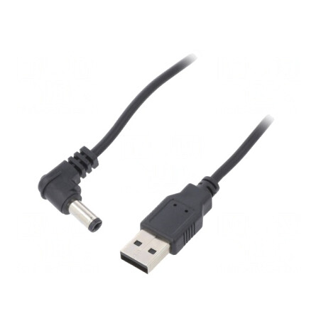 Cablu USB A la DC 5,5/2,1 Negru 0,5m | Electronic-mag.ro | Componente Electronice
