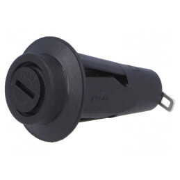 Clemă Siguranțe 5x20mm 10A Panou Neagră 250V | Electronic-mag.ro | Componente Electronice