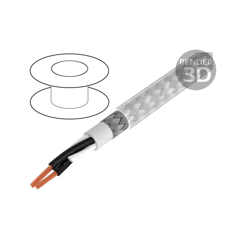 Cablu BiT 500 CY 2x0,5mm2 Ecranat Cupru Cositorit | Electronic-mag.ro | Componente Electronice