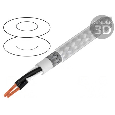 Cablu BiT 500 CY 2x0,5mm2 Ecranat Cupru Cositorit | Electronic-mag.ro | Componente Electronice