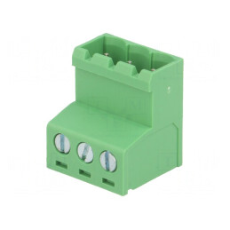 Regletă de conexiuni deconectabilă 5mm 3 piste drept mufă | Electronic-mag.ro | Componente Electronice