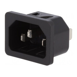 Conector Alimentare AC Soclu Tată 10A 250VAC | Electronic-mag.ro | Componente Electronice