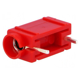 Soclu Banană 4mm 24A 60VDC Roșu PCB Izolat | Electronic-mag.ro | Componente Electronice