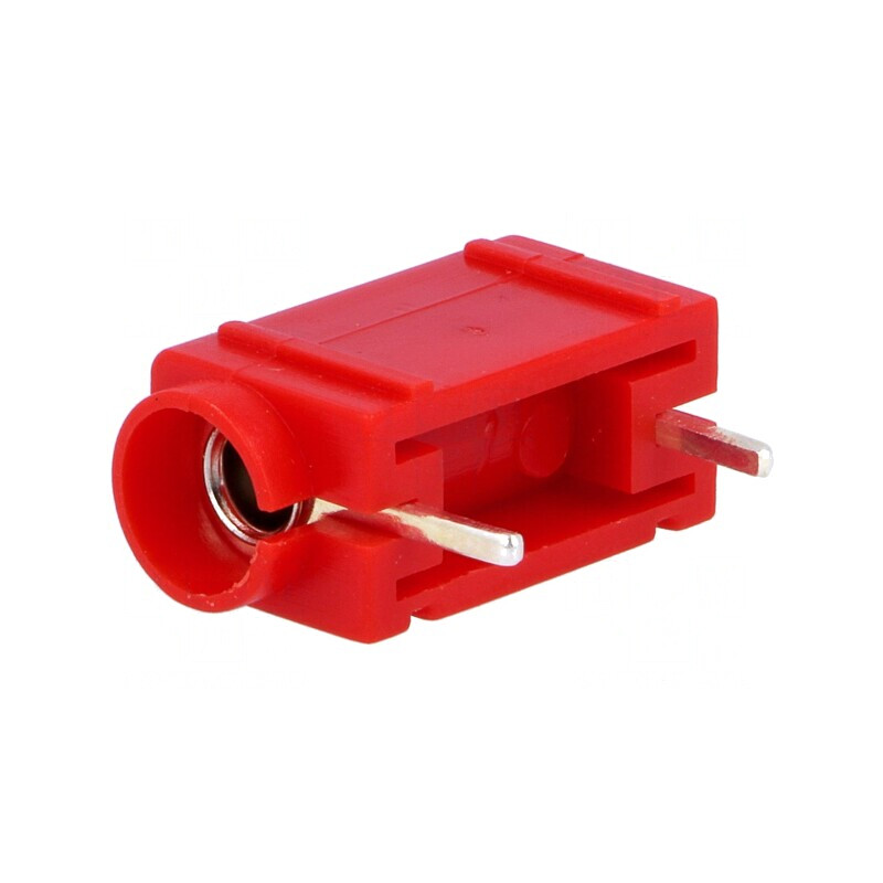 Soclu Banană 4mm 24A 60VDC Roșu PCB Izolat | Electronic-mag.ro | Componente Electronice