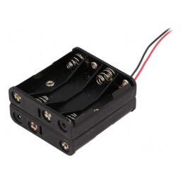 Suport Baterii AAA R3 cu 8 Cabluri Negre 150mm | Electronic-mag.ro | Componente Electronice