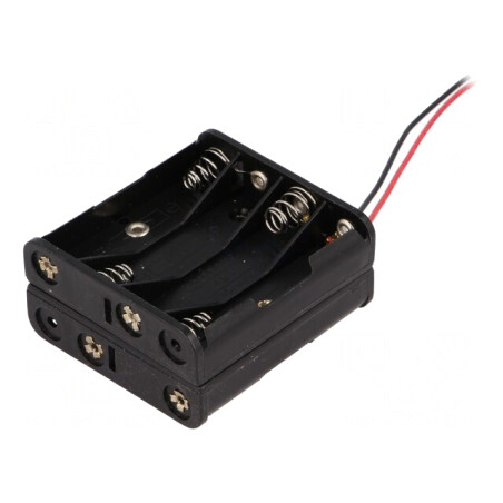 Suport Baterii AAA R3 cu 8 Cabluri Negre 150mm | Electronic-mag.ro | Componente Electronice