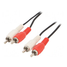 Cablu RCA dublu 1,8m negru | Electronic-mag.ro | Componente Electronice