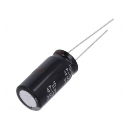 Condensator Electrolitic THT 47uF 250V Ø12,5x25mm ±20% | Electronic-mag.ro | Componente Electronice