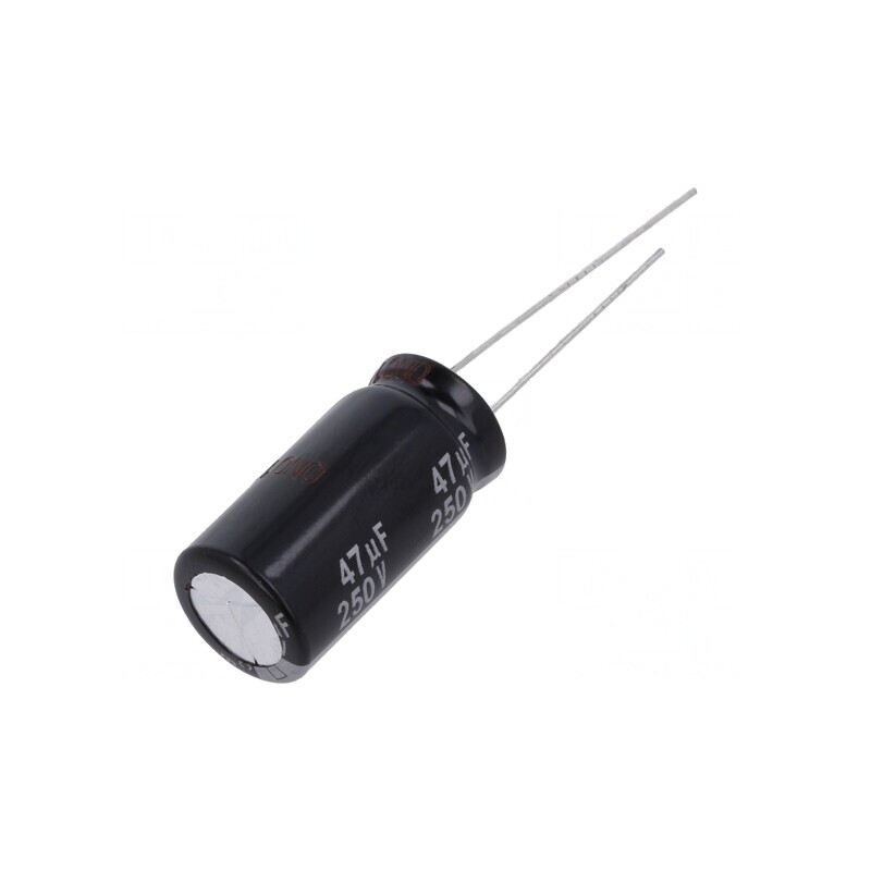 Condensator Electrolitic THT 47uF 250V Ø12,5x25mm ±20% | Electronic-mag.ro | Componente Electronice