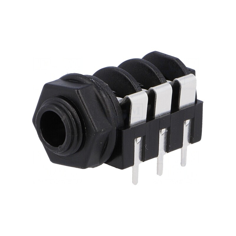 Soclu Jack 6.3mm Mamă Stereo 90° THT | Electronic-mag.ro | Componente Electronice