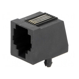 Soclu RJ11 4P4C THT în unghi | Electronic-mag.ro | Componente Electronice