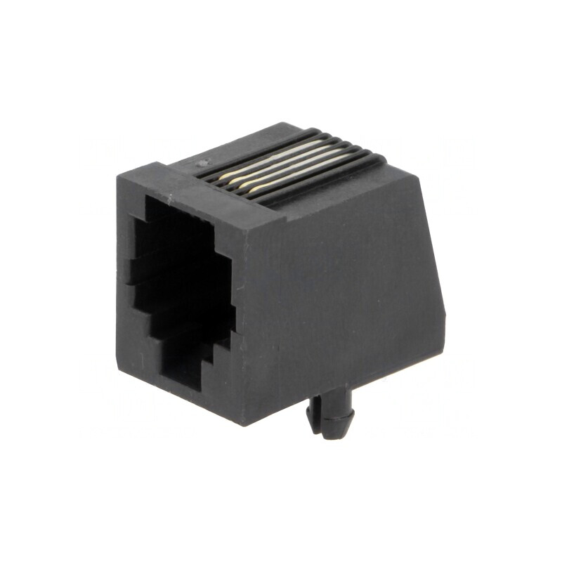 Soclu RJ11 4P4C THT în unghi | Electronic-mag.ro | Componente Electronice